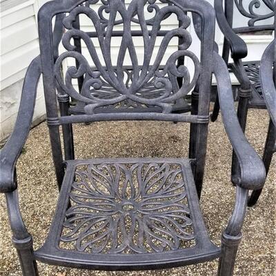 Lot #127  Set of 4 Cast Aluminum Patio Chairs