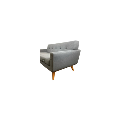 3101 Gray Modern Upholstered Sofa Wooden Bottom & Legs