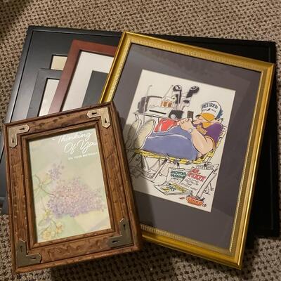 Frames and wooden box