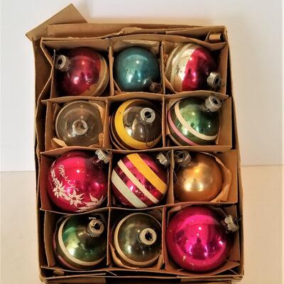 Lot #136  Box of Vintage Christmas Ornaments
