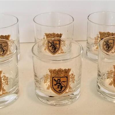 Lot #139  Lot of 6 CULVER Mid-Century Low Ball Glasses