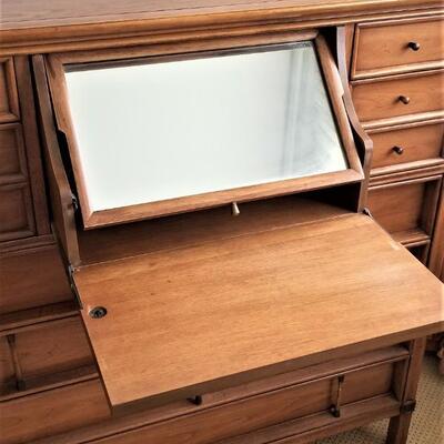 Lot #143  Fantastic Mid-Century Modern Tamerlane (Thomasville) Chest with built in mirror/desk