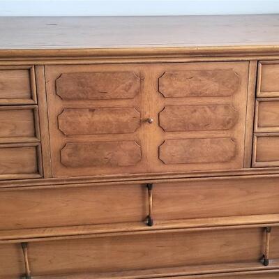 Lot #143  Fantastic Mid-Century Modern Tamerlane (Thomasville) Chest with built in mirror/desk