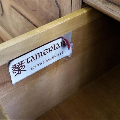 Lot #143  Fantastic Mid-Century Modern Tamerlane (Thomasville) Chest with built in mirror/desk