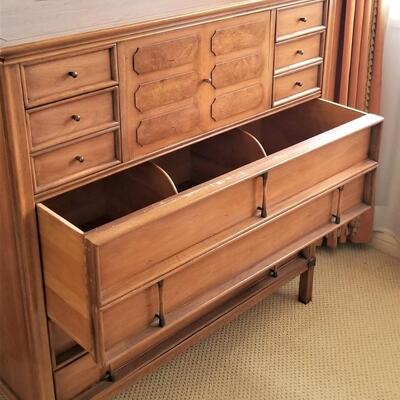 Lot #143  Fantastic Mid-Century Modern Tamerlane (Thomasville) Chest with built in mirror/desk