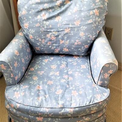 Lot #148  Sweet Armchair and matching ottoman - Laura Ashley look