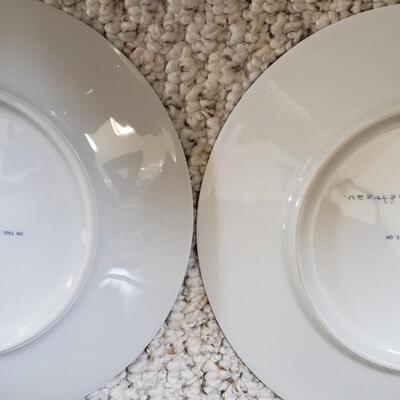 Limoges 12 days of Christmas  plates & 2 artificial plants