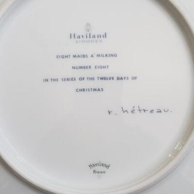 Limoges 12 days of Christmas  plates & 2 artificial plants