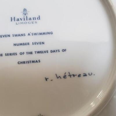 Limoges 12 days of Christmas  plates & 2 artificial plants
