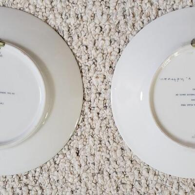 Limoges 12 days of Christmas  plates & 2 artificial plants
