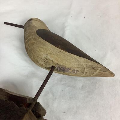 3121 William Will Kirkpatrick '81 Small Hand Carved Bird Decoy w/ Wood Base
