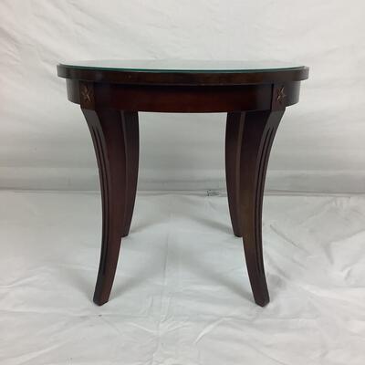 3133 Mahogany Side Table w/ Glass Top