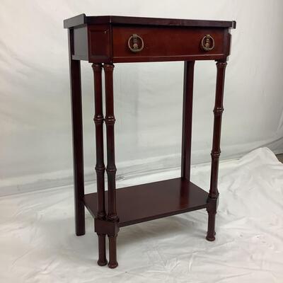 3137 Double Bamboo Leg Mahogany Table 1 Drawer & Stand