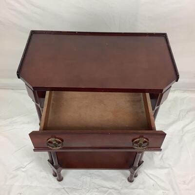 3137 Double Bamboo Leg Mahogany Table 1 Drawer & Stand