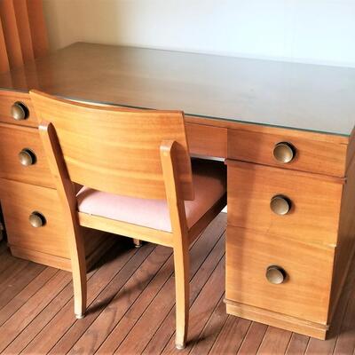 Lot #152  Great Mid-Century Modern Desk with Matching Chair