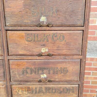 Antique Sewing Supply Cabinet