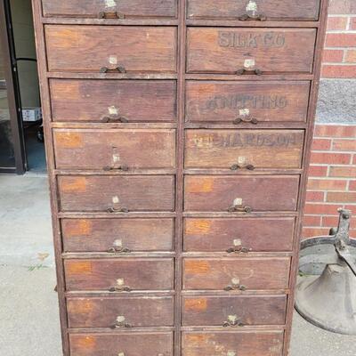 Antique Sewing Supply Cabinet