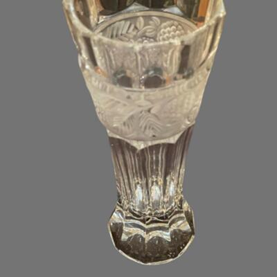 Bavarian Crystal Vase with Frosted Berry Design - 10