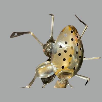 Signed Zachary Jacobs Spoon Art Lady Bug Sculpture - 10