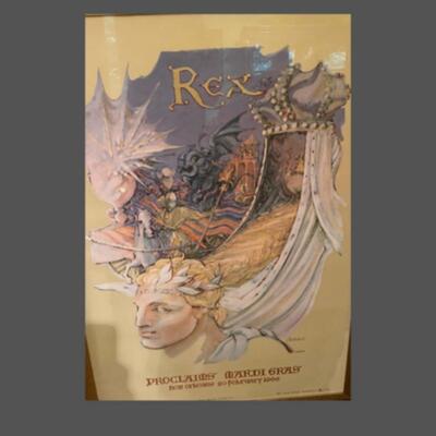 Original 1996 Krewe of Rex Original Print Signed by George Dureau