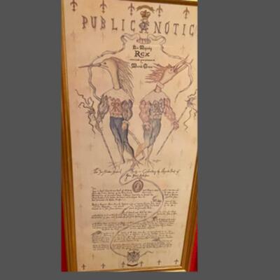 1990 Framed Copy of the Krewe of Rex Proclamation
