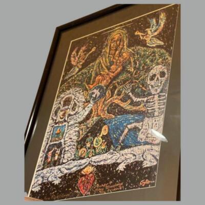 2015 Amigos Muertos on the Bayou - Original Framed, Signed and Numbered Print byArtist Caglio - 23 x 17