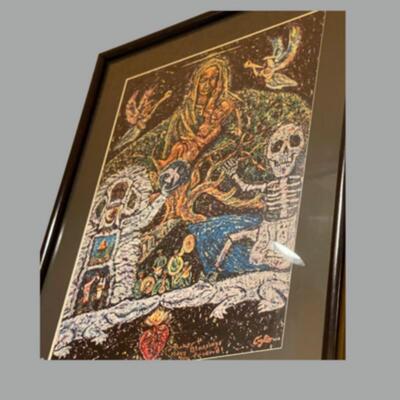2015 Amigos Muertos on the Bayou - Original Framed, Signed and Numbered Print byArtist Caglio - 23 x 17