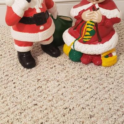 Santa & Mrs. Claus ceramic figures