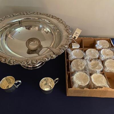 Silver Plate Punch Bowl Set