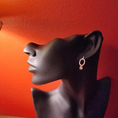 1.20ctw Peach Morganite & White Sapphire 14K Rose Gold 925 Earrings