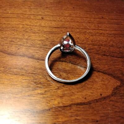 .55ct Mozambique Ruby & White Sapphire 925 Sterling Silver Ring SZ 9