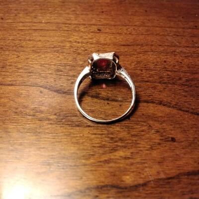 .55ctw Mozambique Ruby & H-SI Diamond 14K Rose Gold 925 Silver Ring