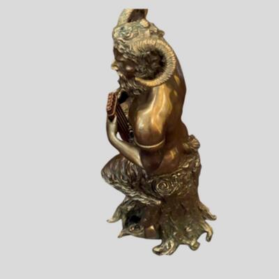 Brass Patina Statue of Pan - the God of Fertility - 11"