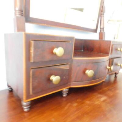 Antique Dresser Vanity Cabinet with Swivel Mirror