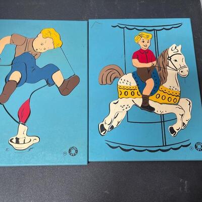 Two Vintage Wood Puzzles