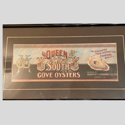 Queen of the South Cove Oysters Framed Sign
