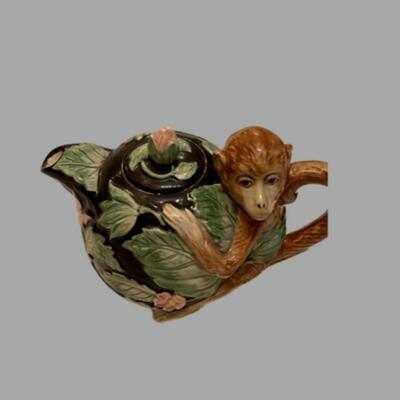 Vintage Fitz and Floyd Rain Forest Monkey Teapot