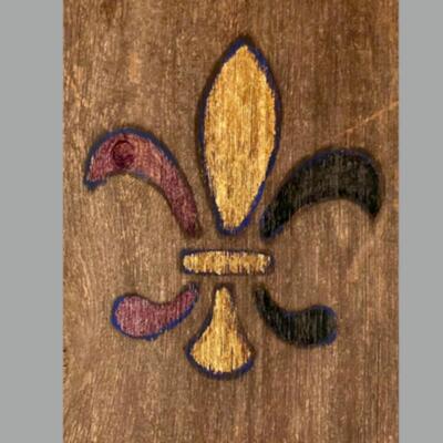 Handmade Fleur de Lis Sign on Wood by Local Artist