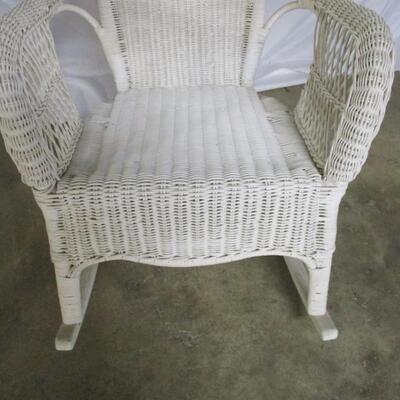 White Wicker Rocking Chair