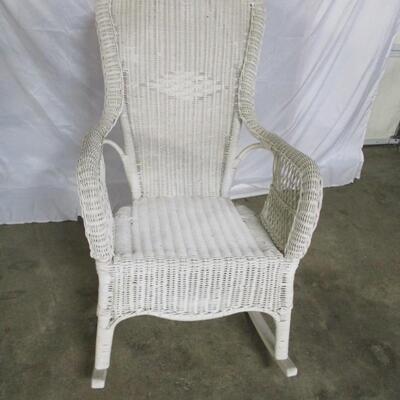 White Wicker Rocking Chair