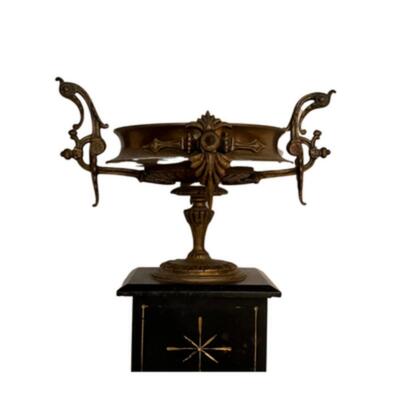 Sessions Mantle Clock with Two Bronze and Marble Compoteâ€™s