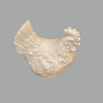 Pretty White Ceramic Hen