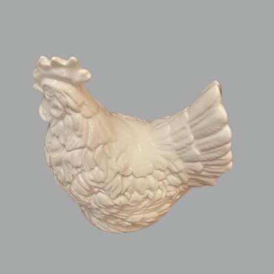 Pretty White Ceramic Hen