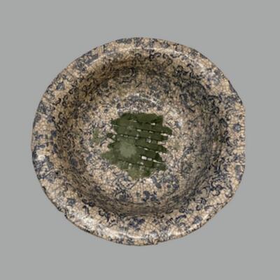Marble Blue and White Bowl with Gorgeous Flowers