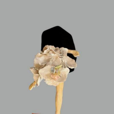 Susan Bergman Sitting Oyster Mushroom Sculpture - 3"