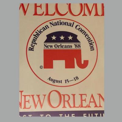 Vintage New Orleans Official Republican Convention Print from 1988