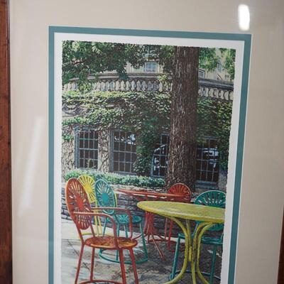 "THE TRI COLORED UNION TERRACE" GIGLEE 80/450 UW MADISON/ SIGNED AND TITLED IN PENCIL BY LYNN CASPER. PROFESSIONALLY MATTED AND...