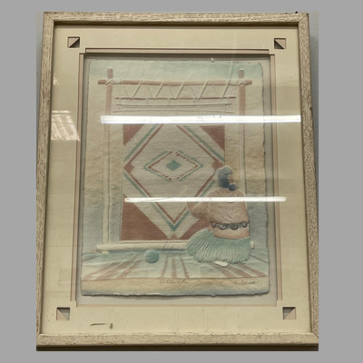 Hand Crafted Cast Paper Figi Graphics Wall Art-Signed