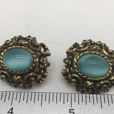 Vintage Sarah Coventry Blue Stone Type Earrings