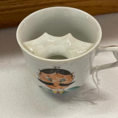 Antique Mustache Coffee Cup Mug Grandpa Grandfather Gentlemans